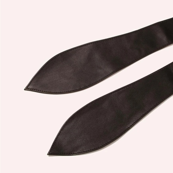 Faux Vegan Leather Wrap Belt Black - Picture 3 of 4